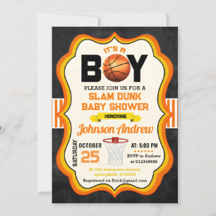 Invitation Fête de Baby shower de basket-ball All Star