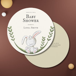 Invitation Fête de Baby shower de lapin blanc moderne