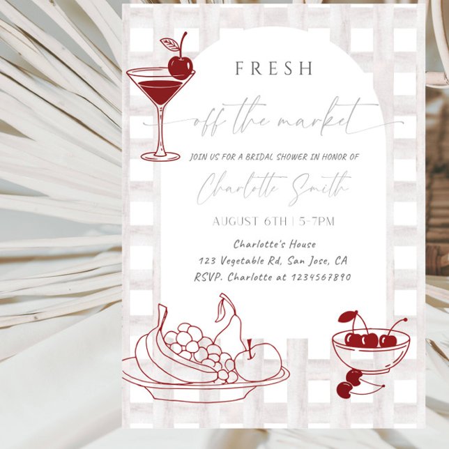 Invitation Fête de Baby Shower de Mariée Fraîche du Marché (Créateur téléchargé)