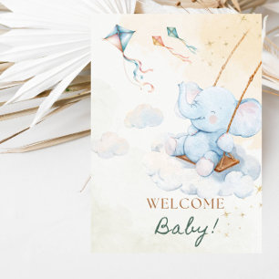 Invitation Fête de Baby Shower Douce Petit Éléphant