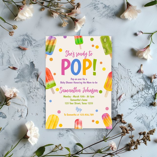 Invitation Fête de baby shower été bâtonnets glacés  (Créateur téléchargé)