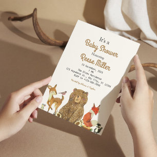 Invitation Fête de Baby Shower Jungle Safari Végétal