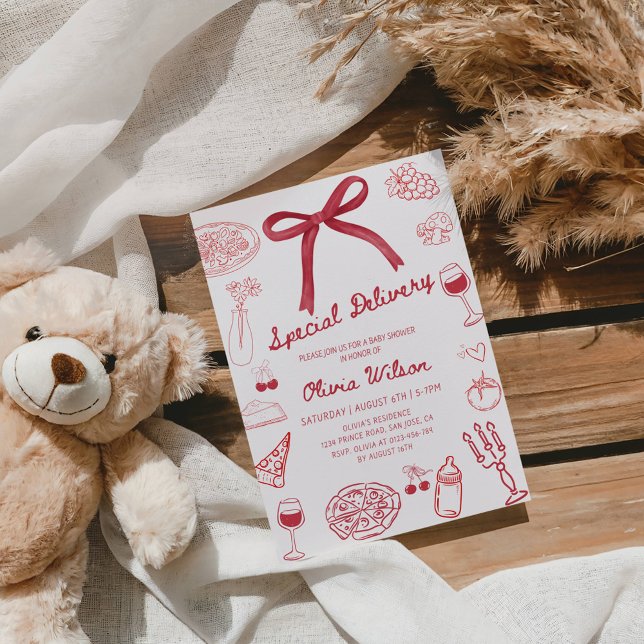 Invitation Fête de Baby Shower Livraison Spéciale (Créateur téléchargé)