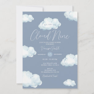 Invitation Fête de Baby Shower Minimaliste Cloud Nine