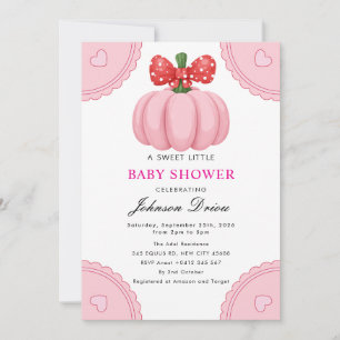 Invitation Fête de Baby Shower pour la Petite Citrouille en R