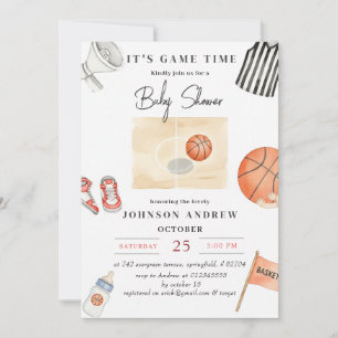 Invitation Fête de baby shower simple et personnalisée pour b