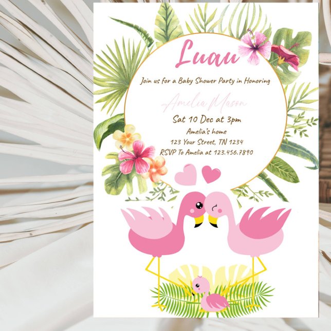 Invitation Fête de Baby Shower Thème Luau Tropical (Créateur téléchargé)