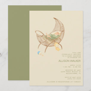 Invitation Fête de Baby Sprinkle Bohème et Mixte 