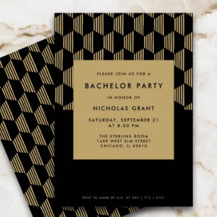 Invitation Fête de baccalauréat moderne élégant Noir et Or