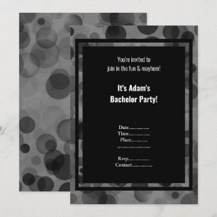 Invitation Fête de Bachelor Masculin Bokeh Gris Argenté