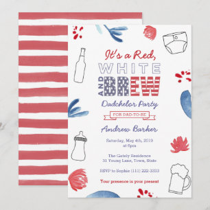 Invitation Fête de Bachelor Papa américain ou Baby Shower de