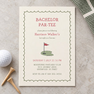 Invitation Fête de Bachelorat de Golf Dessinée à la Main Mode