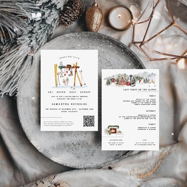 Invitation Fête de Bachelorette Après-Ski (Créateur téléchargé)
