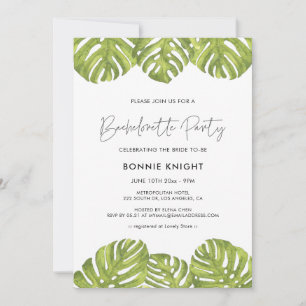 Invitation Fête de Bachelorette aux feuilles de palmier vert