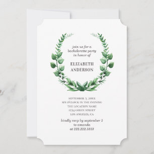 Invitation Fête de bachelorette botanique aquarelle