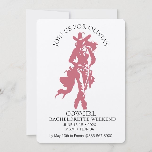 Invitation Fête de Bachelorette Cowgirl Crew (Devant)