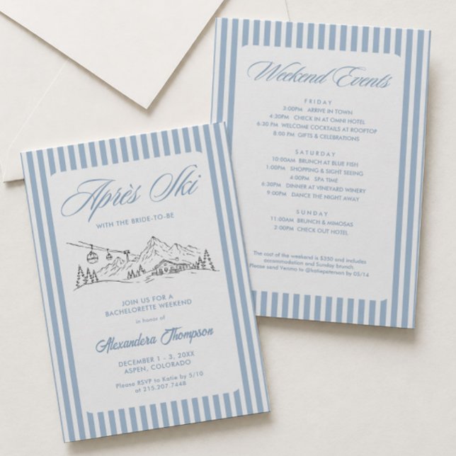 Invitation Fête de Bachelorette d'Après-Ski d'Hiver  (Créateur téléchargé)