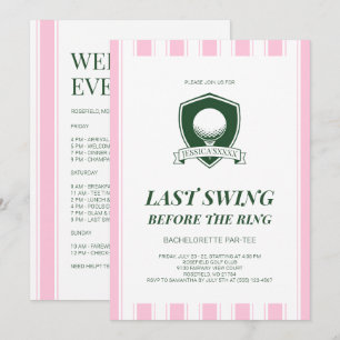 Invitation Fête de Bachelorette de dernière swing de golf ros