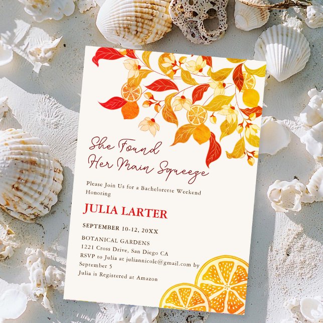 Invitation Fête de Bachelorette de la Citronnelle d'Automne (Créateur téléchargé)