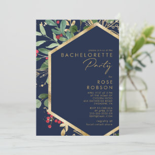 Invitation Fête de bachelorette de la Marine de Noël moderne