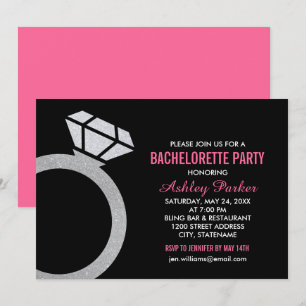 Invitation Fête de Bachelorette de mariage Anneau de diamant 