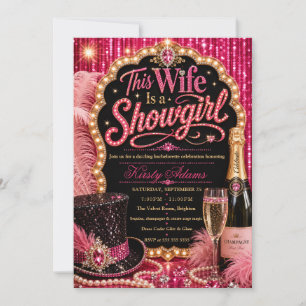 Invitation Fête de Bachelorette de Showgirl Élégante
