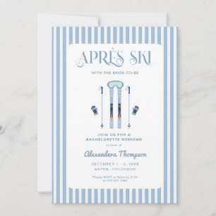 Invitation Fête de Bachelorette de Ski d'Hiver Après-Ski
