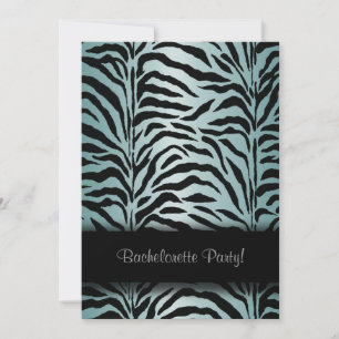 Invitation Fête de Bachelorette de Zèbre Bleu sarcelle