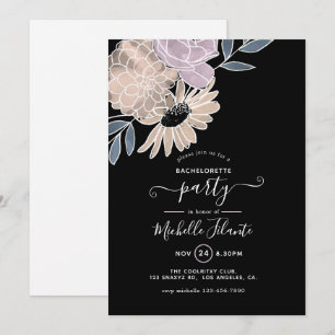 Invitation Fête de Bachelorette Florale Aquarelle Moderne