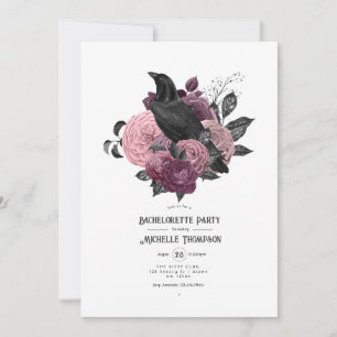 Invitation Fête de Bachelorette Gothique Mauve Glamour Vintag