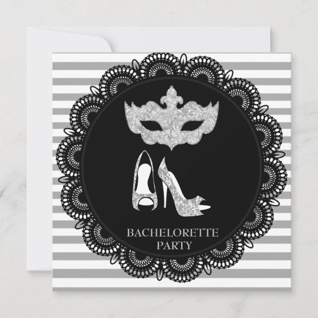 INVITATION FÊTE DE BACHELORETTE MASQUERADE DE BACHELORETTE GR (Devant)