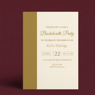 Invitation Fête de Bachelorette Minimaliste Moderne Barre d'O