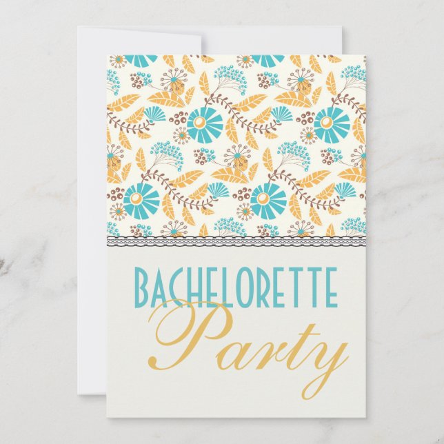 Invitation fête de bachelorette moderne fantaisiste florale o (Devant)