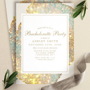 Invitation Fête de Bachelorette Pailletée Iridescente Moderne