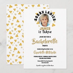 Invitation Fête de Bachelorette Photo de Visage de Marié Pers