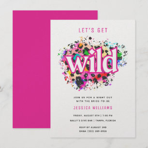Invitation Fête de bachelorette Poster de animal sauvage