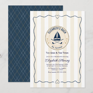 Invitation Fête de Bachelorette Preppy Golf Beach Club