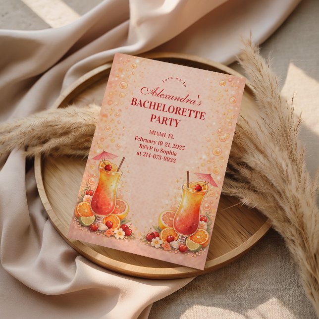 Invitation Fête de Bachelorette Tequila Sunrise à Miami Week- (Créateur téléchargé)