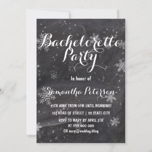 Invitation Fête de bachelorte de snowboard d'hiver moderne