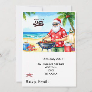 Invitation Fête de barbecue de Noël avec le Père Noël