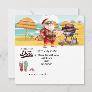 Invitation Fête de barbecue de Noël avec le Père Noël 