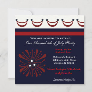 Invitation Fête de barbecue du 4 juillet