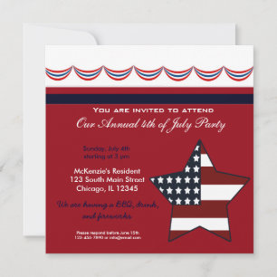 Invitation Fête de barbecue du 4 juillet