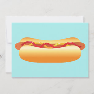 Invitation Fête de barbecue hot dog