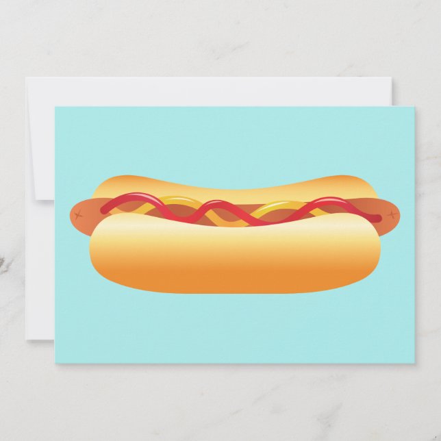 Invitation Fête de barbecue hot dog (Devant)