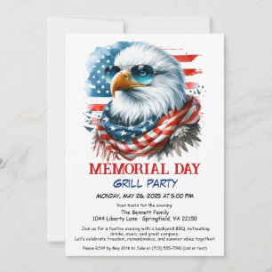 Invitation Fête de barbecue pour le Memorial Day Grill arri