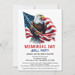 Invitation Fête de barbecue pour le Memorial Day Grill arri