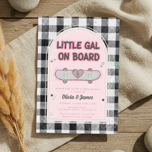 Invitation Fête de bébé à bord skateboard
