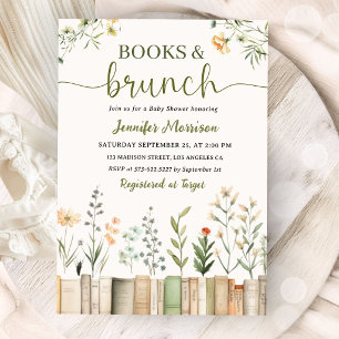 Invitation Fête de bébé à la bibliothèque Livres & Brunch Gen