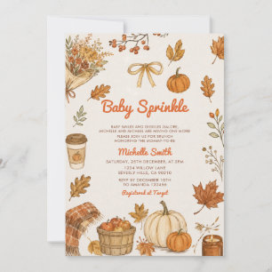 Invitation Fête de Bébé à la Ferme de Citrouilles Cosy Fête P